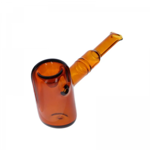 linlang shanghai customized natural smoked glass bubbler ice water spoon hand pipe