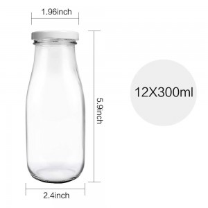 11oz הסיטונאי בקבוקי מיץ זכוכית שקופה ריקה