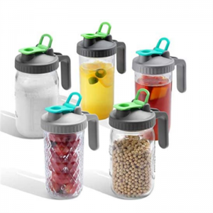 linlang shanghai customized hot selling mason jar with toothbrush holder lid