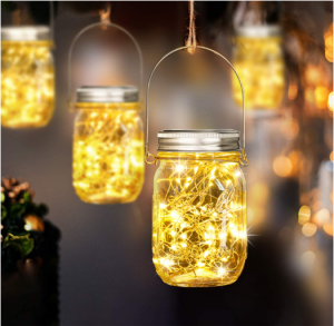 linlang shanghai 4-Light Hanging Pendant Lighting, Mason Jar Lights for Kitchen Island Metal Finish with Glass Shades for Dining Room Restaurant Coffee Bar