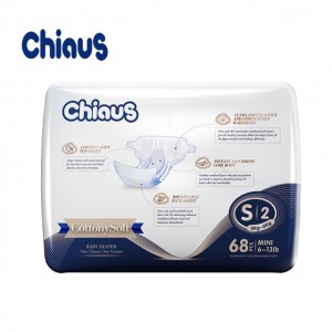 Chiaus high quality SMALL size baby tape diapers China factory