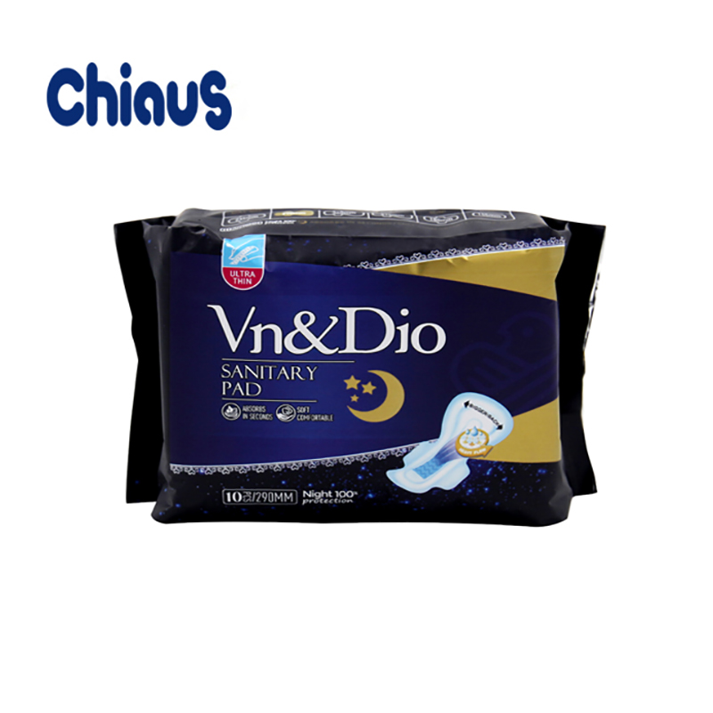 Chiaus manufacture soft lady sanitary pads night use femal pads