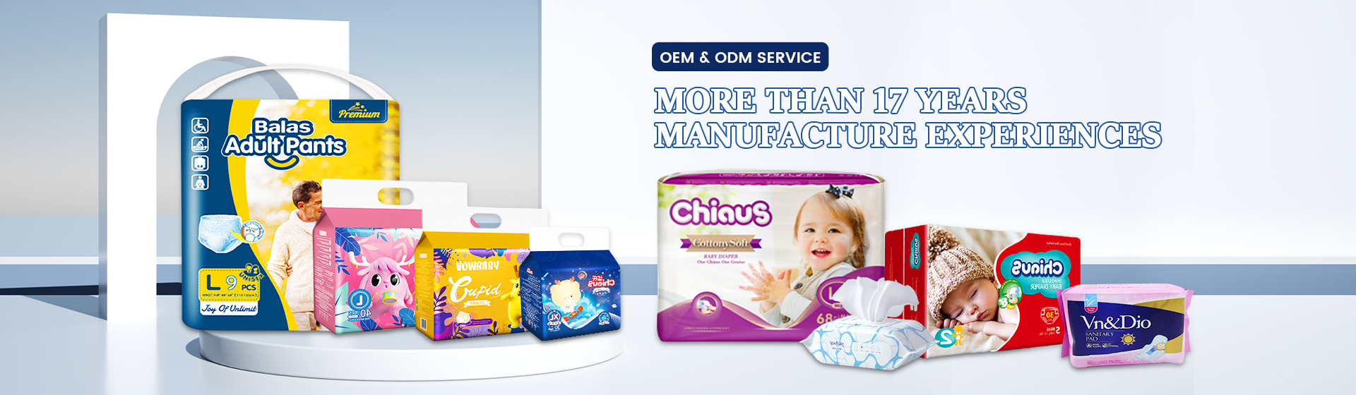 Chiaus tillverkar blöjor distributörer ville ha OEM-tjänster tillgängliga utomlands