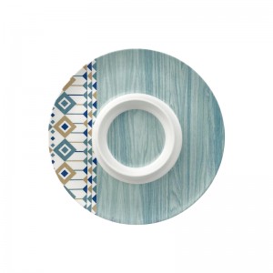 Plastični tanjur za čips i umakanje u nordijskom stilu, okrugli pladanj za posluživanje od melamina, veleprodaja u Kini