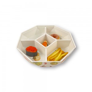 Contenidor d'aliments de melamina octangle Caixa de fruita seca de dolços Caixa d'emmagatzematge Caixa d'embalatge