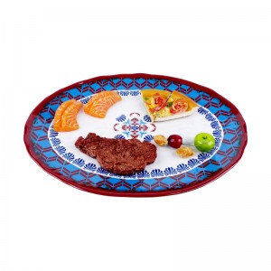 High Quality Light Weight Durable Melamine oval serve platter plastic oval tray