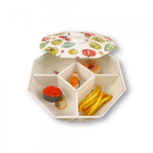 Octangle Melamine Food Container Sweet Candy Dry Fruit Box Storage Box ထုပ်ပိုးမှုသေတ္တာ