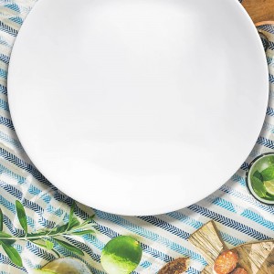Kundenspezifisches mehrfarbiges weißes Tellerset aus 100 % Melamin, runde Partyteller, gefrorene nordische 6, 7, 8, 9, 10 Zoll große Melamin-Mittagessenteller