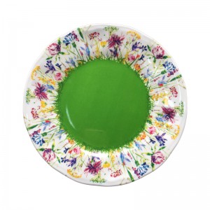 Екологични домакински стоки на едро Нечупливи чинии за закуска с кръгла форма, остъклени с меламин