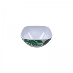 សណ្ឋាគារ Super White Inch Square Snack Bowl Factory តម្លៃថោក Food Grade Square Fruit Bowl Plastic Salad Bowl