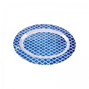 Vaatwasmachinebestendige en rijke handgeschilderde bedrukking 100% melamine 18 inch serveerschaal ovale dienbladen voor serviesgoed