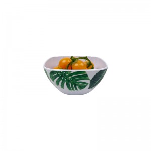 Szálloda Super White Inch Square Snack Bowl Gyári ár Olcsó élelmiszer minőségű négyzet alakú gyümölcstál műanyag salátatál