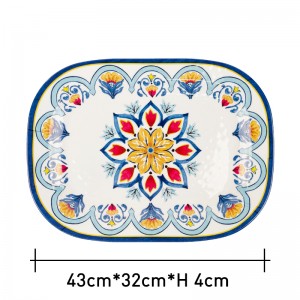 Homely Melamine Rectangle Food Tray Set Food Grade Serving Trays for Home Use