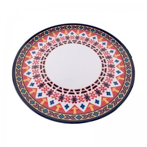 Customized design printed 100% melamine dishes round melamine tableware plates