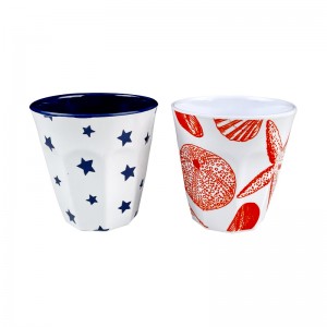 Wholesale Striped Design 100% Manje Klas Melamine plastik Cup