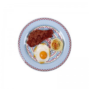 Venta caliente personalizada Placa de plástico marroquí Placas y platos bohemios de melamina para juego de vajilla de cocina