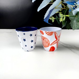 Wholesale Striped Design 100% Food Grade Melamine Plastic Cup
