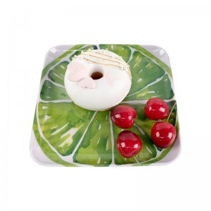 Groothandel fabriek Duurzaam en vaatwasmachinebestendig Zomerfruitpatroon 8 Inch Melamine Servies Dessert Salade Gerechten Bordenset