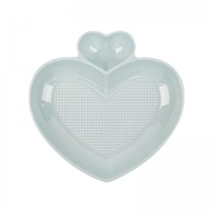 New Design Style Heart-shaped Plates Colorful Melamine Dumpling Plate With Sauce Dish For Restaurant