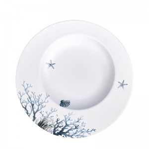 The white melamine rounded sushi plate for restaurant