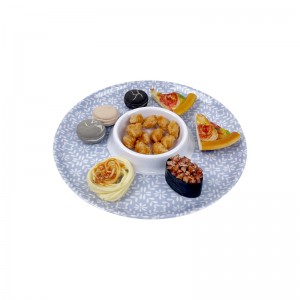 12inch melamine Chip and Dip Serving Set Divided Serving Trays Appetizers and Cheeses Serving Platter Compartment Dish