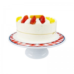 Фабрична нечуплива бяла кръгла меламинова поставка за торта на едро