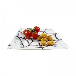 БФА бесплатно beautyskull Хэллоуин дизайн квадратной формы большой размер еда сервировочная посуда меламиновая сервировочная тарелка