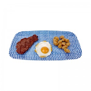 High Quality Nordic Blue and white dot Melamine Appetizer Plates 10/12 inch Restaurant Melamine Dinner Plate