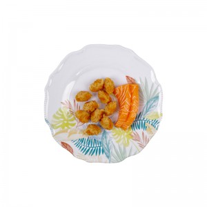 Pinggan plastik gaya semula jadi Nordic tersuai borong peralatan makan pinggan mangkuk restoran melamin rata