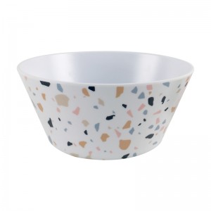 OEM Customized Melamine Mixing Bowls Nordic Decorative Terrazzo Fruit Bowl Cake Cooking Bowl