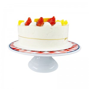 Factory wholesale unbreakable white round melamine cake stand