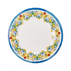 High Quality Exquisite Pattern Heat Resistant Dinnerware Colourful Melamine Plate