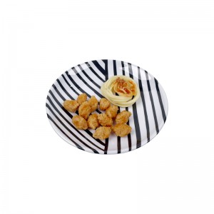 Bestwares Melamine Plate Manufacturers Beautiful black and white stripe Melamine Plates 6/8 Inch dinner Plate