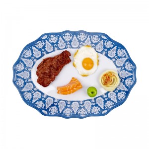 100% меламинова овална чиния с персонализиран печат A5 меламинова чиния за хранене