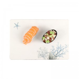 Retângulo longo plástico da melamina da placa que serve a bandeja japonesa do sushi
