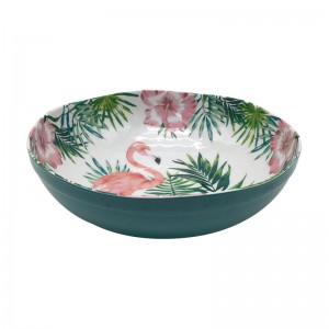 Tableware Manufacturer Custom Flamingos pattern Melamine Salad Cereal Fruit Serving Bowls