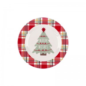 Merry Christmas Melamine Plate Tableware Supplies Christmas Party Plates Dinnerware for Holiday New Year