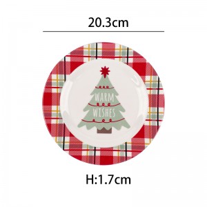 Merry Christmas Melamine Plate Tableware Supplies Christmas Party Plates Dinnerware for Holiday New Year