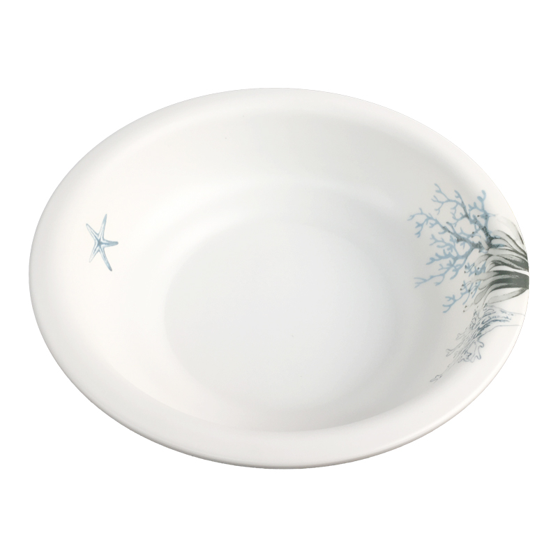 China wholesale Wash Plastic Bowl - Safe 100% melamine reusable 7 inch thick white restauratn dinner serving bowl – BECO
