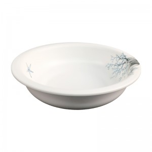 Safe 100% melamine reusable 7 inch thick white restauratn dinner serving bowl