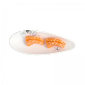 Weiße Platte des Herstellers!Restaurant-Melamin-Geschirr stellt ovale Essteller aus Kunststoff für das Restaurant ein