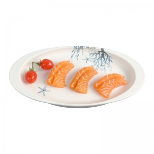 2022 horúci biely melamínový tanier na ryby oválneho tvaru oválny dusený tanier na ryby hlboký tanier pre hotel, reštauráciu a domov