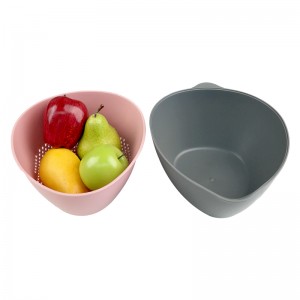 Keukenvergiet Afneembare waskkom 2 yn 1 Fruit- en Grientestrainer Bowl Sets