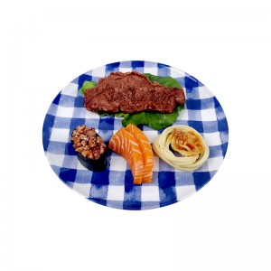 Bag-ong Taas nga kalidad nga matahum nga Striped Melamine Dinnerware Design Western Plate