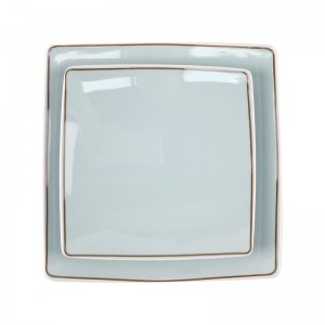 Nordic light green square plate Nordic style steak plate salad square plate