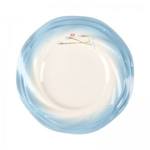 Melamine Wave Edge Flower Shaped Biscuit Plate Dish