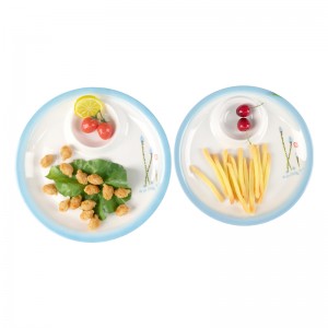 Chip de melamina dividido com design personalizado e bandeja de prato de imersão