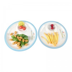 Customized Design Divided Snack Melamine Chip at Dip Platter Tray