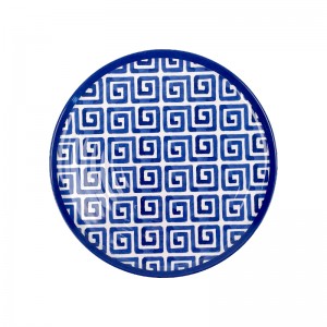Персонализиран дизайн на сини бели ивици, 100% безопасни за меламин ястия за вечеря за домашна храна
