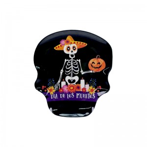 Niestandardowy dzień zmarłych Meksykański talerz z czaszką Halloweenowy talerz z czaszką Dania z cukrową czaszką